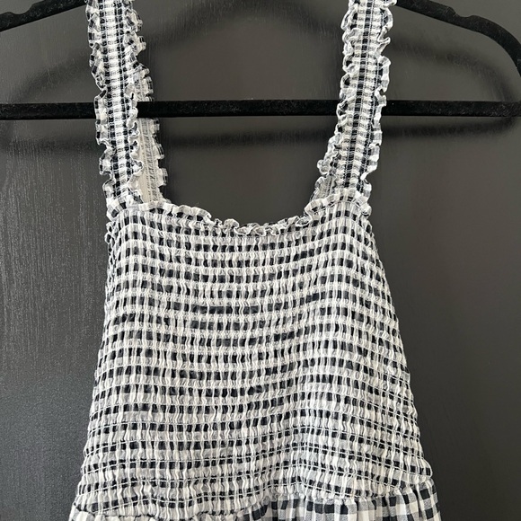 Zara Black and White Gingham Maxi Dress - Picture 3 of 4
